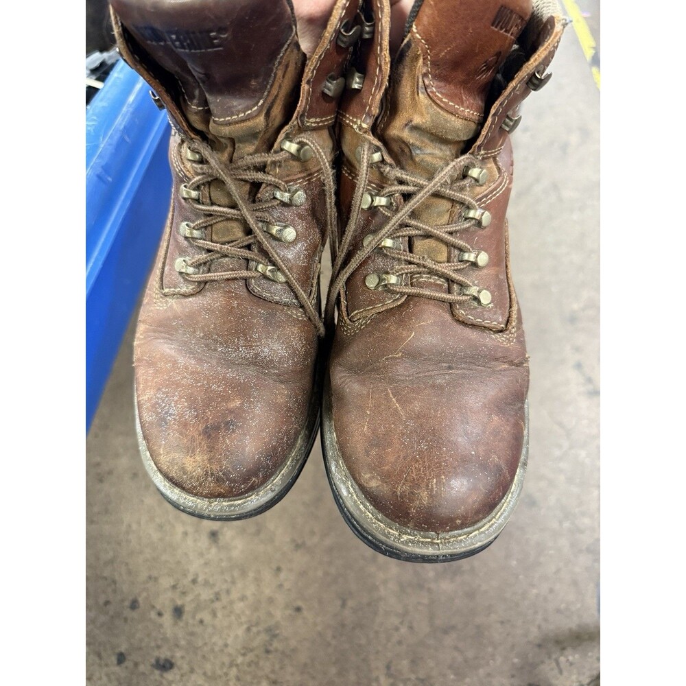 Wolverine Men's Brown Leather DuraShocks Work Boots Safety Hiking Size 7.5